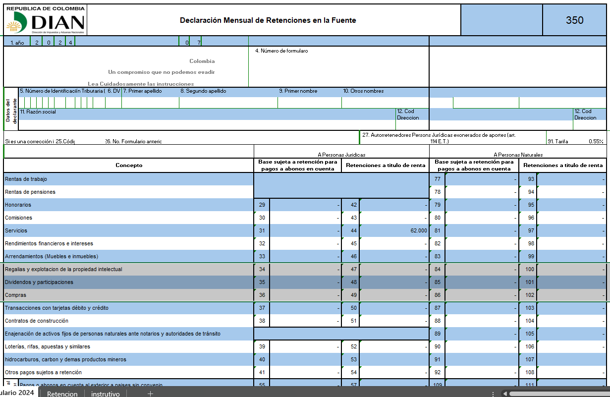 Formulario 350